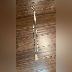 Elegant Beaded Necklace with Tassel